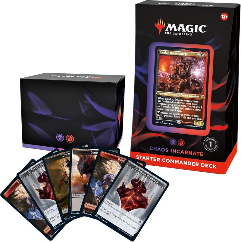Magic the Gathering Starter Commander Deck - Chaos Incarnate (Black-Red) | Ready-to-Play Deck for Beginners and Fans | Ages 13+ | Collectible Card Games - Image 1